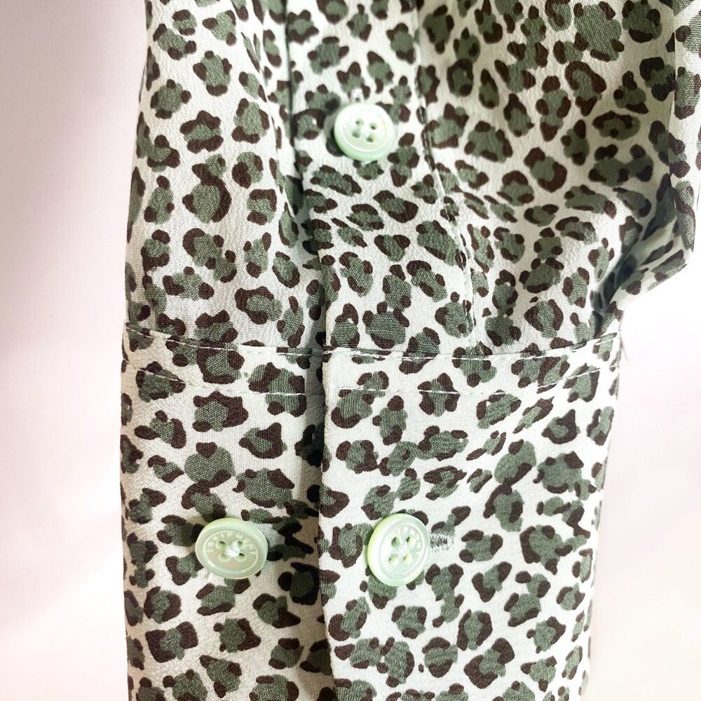 NWT Equipment 100% Silk Leema Button Down Blouse with Pocket in Misty Jade Multi - Picture 7 of 12